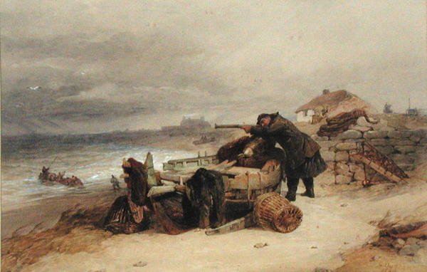 The Look Out, c.1850 (aguarela sobre papel) de Edward Duncan