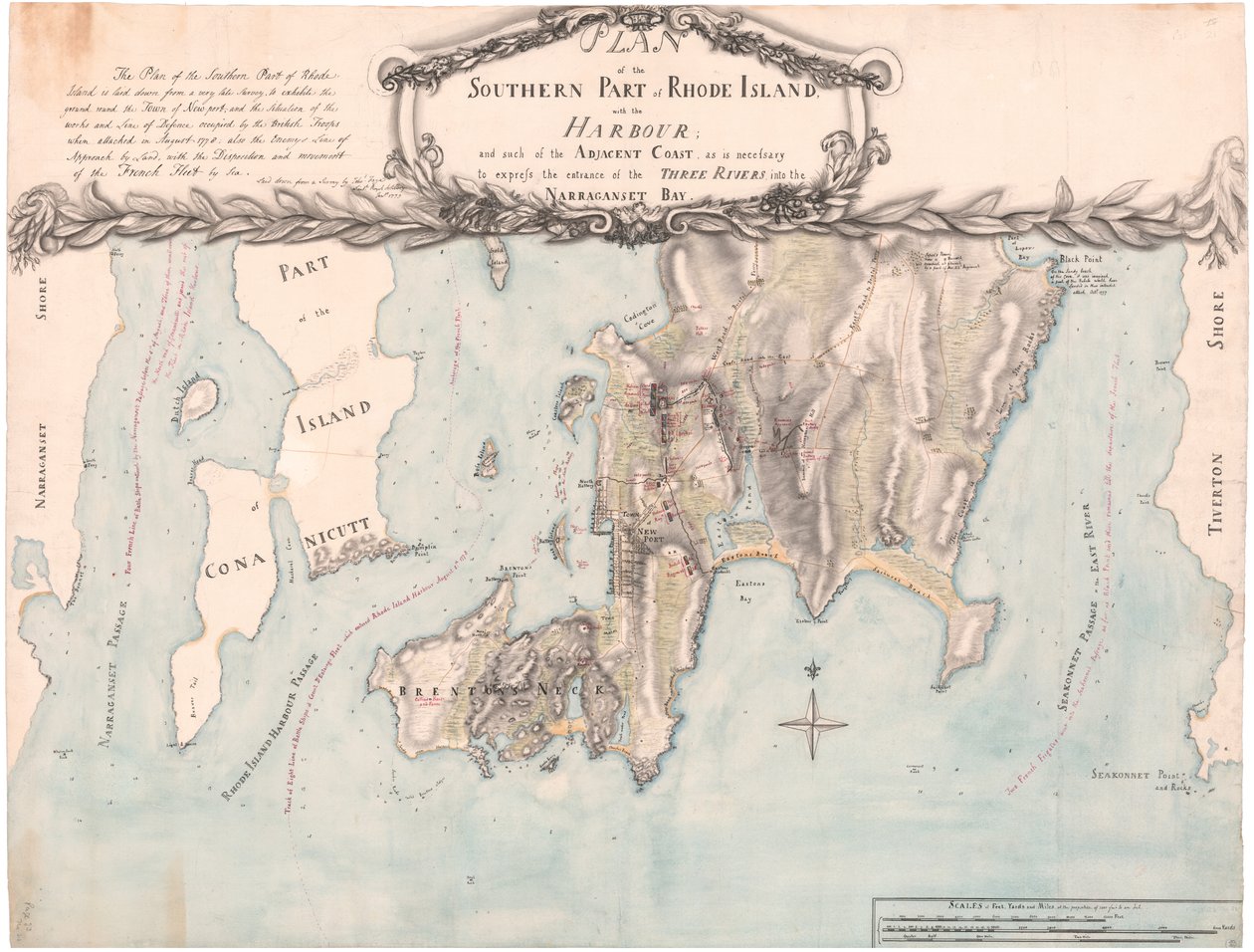 Um plano do Sul de Rhode Island por Fage de Edward Fage