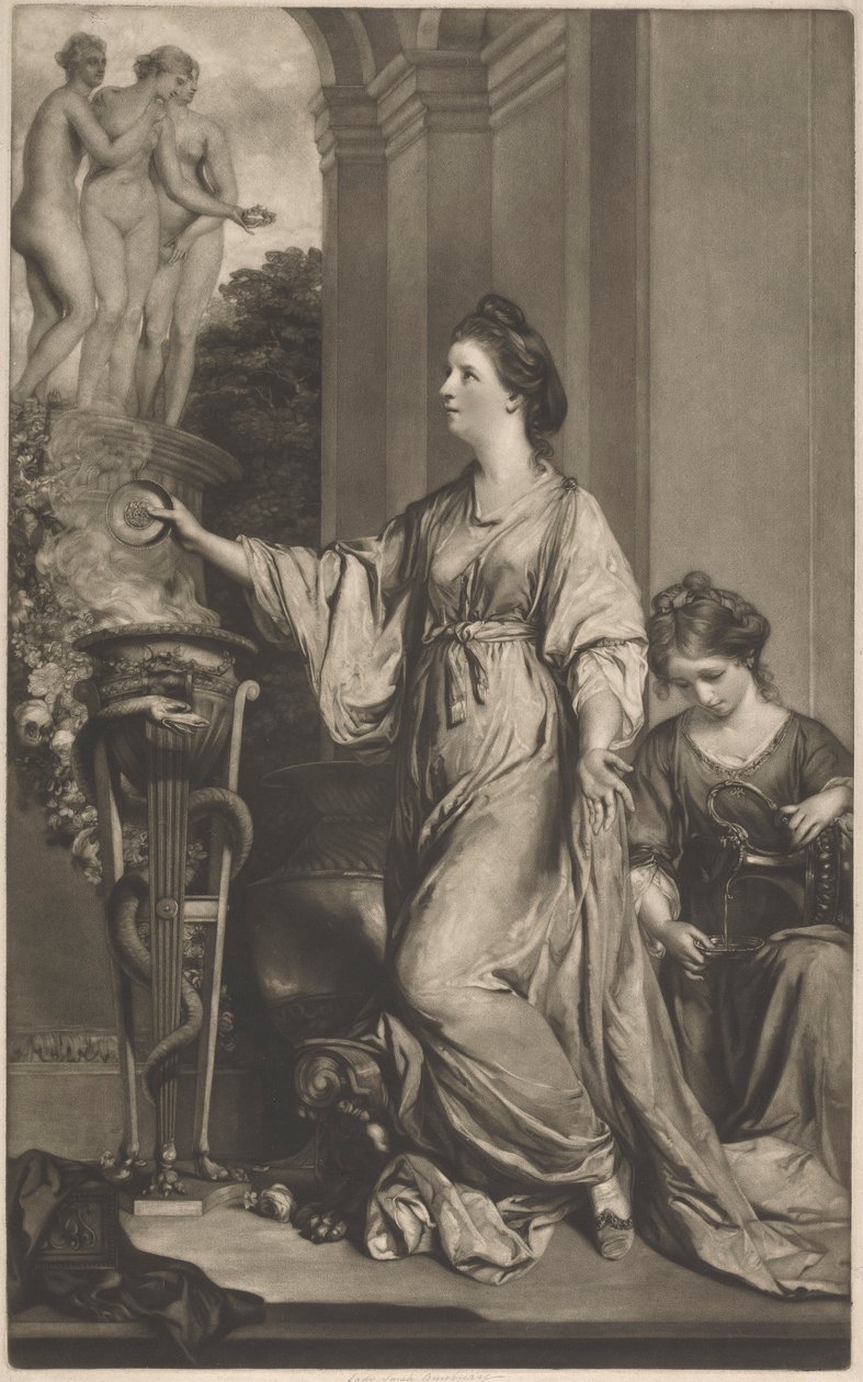 Lady Sarah Bunbury Sacrifício às Graças de Edward Fisher