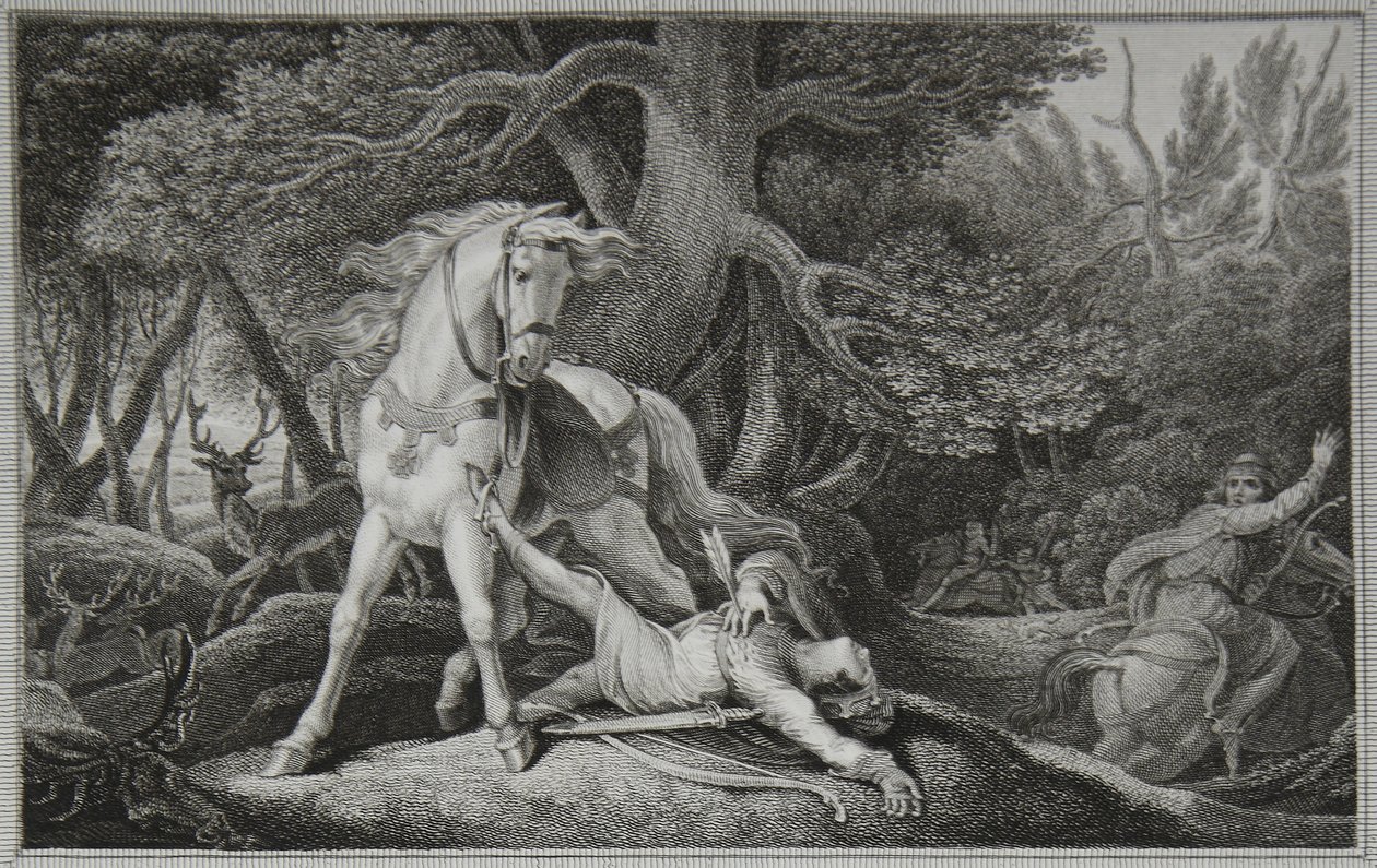 Morte de William Rufus, gravada por Neagle, ilustração de 