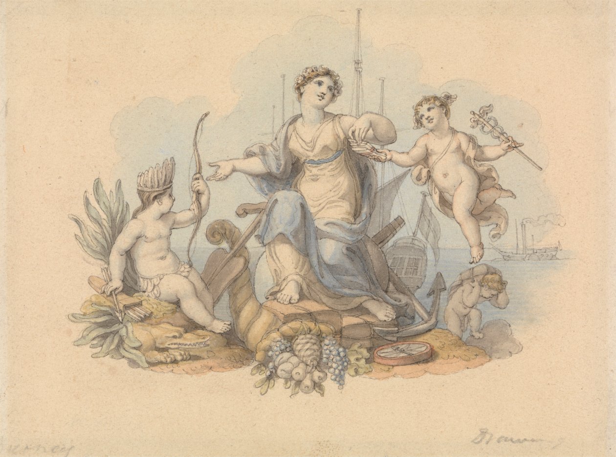 Alegoria do comércio marítimo de Edward Francis Burney