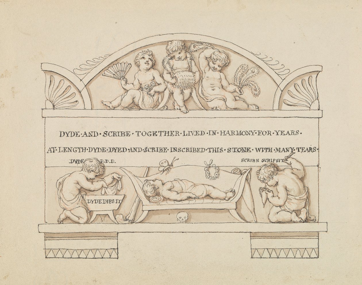 Desenho para Monumento a Dyde e Escriba de Edward Francis Burney
