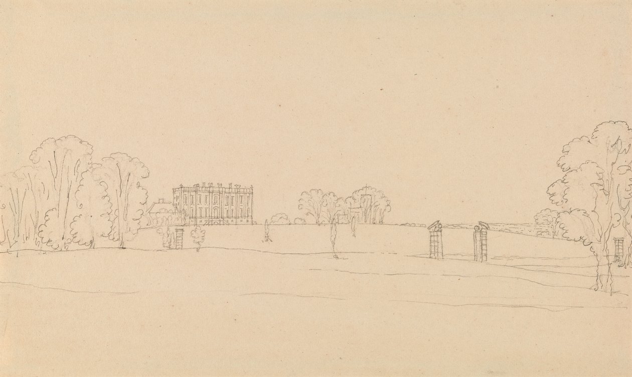 Vista Distante de Easton Neston, Northants de Edward Francis Burney