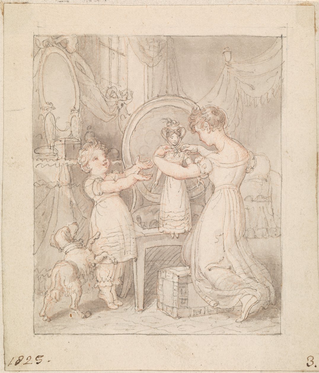 Ilustração para - A Nova Boneca: Sem título de Edward Francis Burney