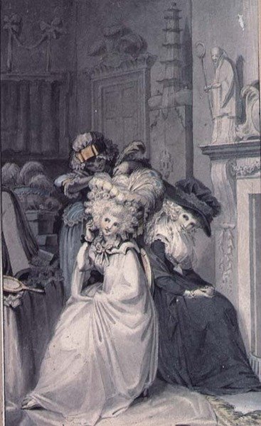Senhora no banheiro dela (desenho) de Edward Francis Burney