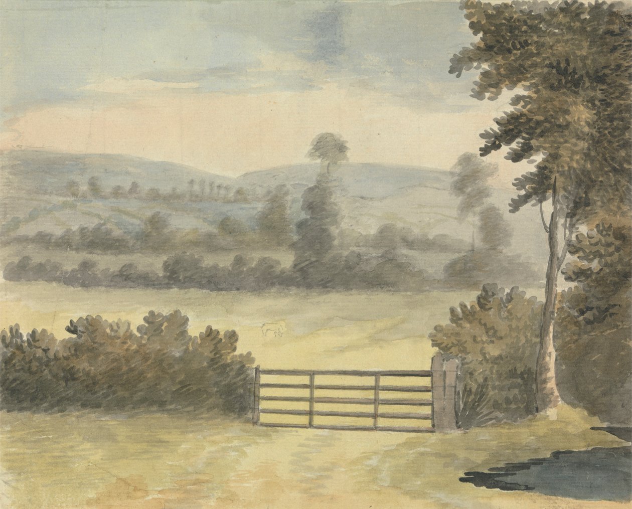 Paisagem com Porta de Pasto de Edward Francis Burney