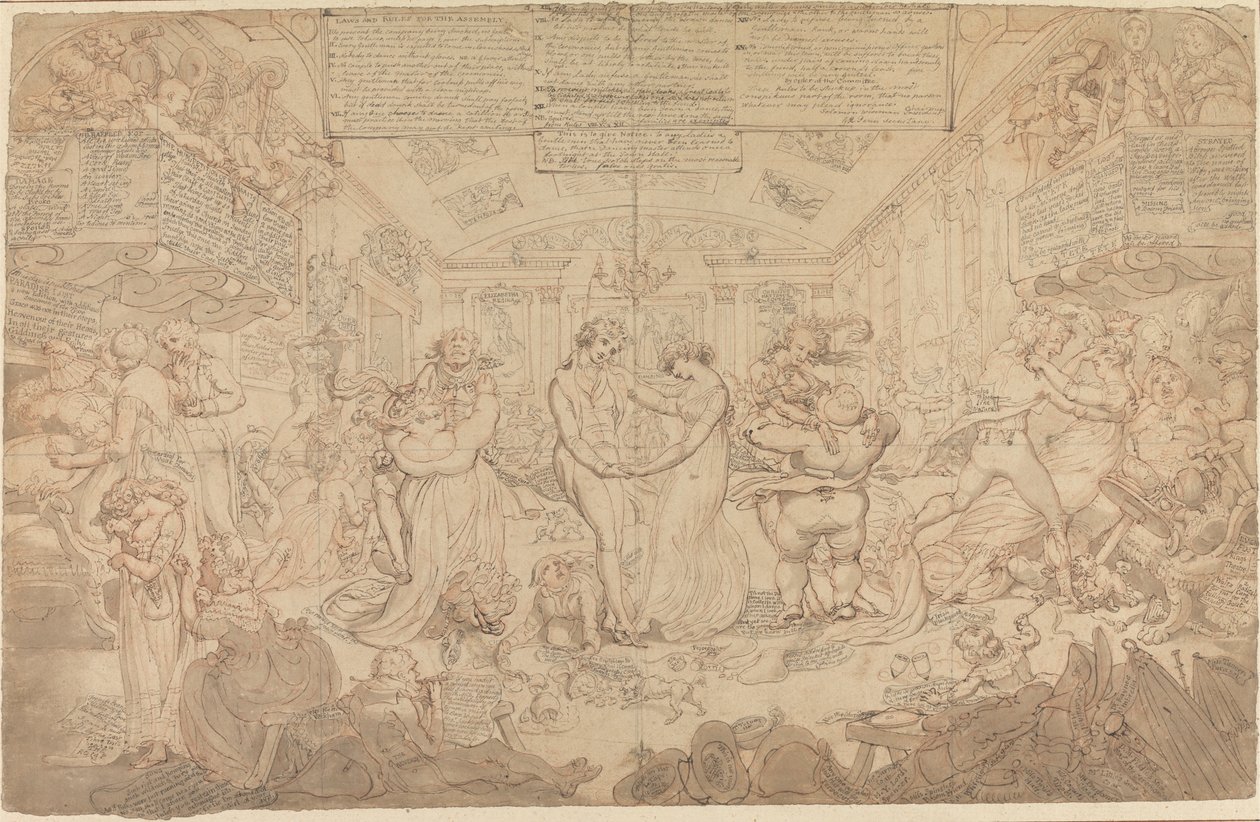 Desenho preparatório para The Waltz de Edward Francis Burney
