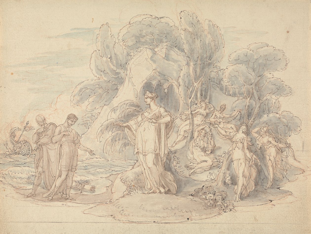 Telemachus e Mentor Landing na Ilha de Calipso de Edward Francis Burney