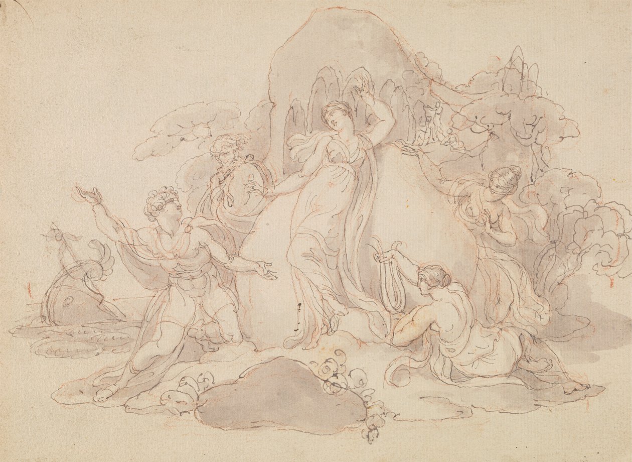 Telemachus e Mentor Landing na Ilha de Calipso de Edward Francis Burney