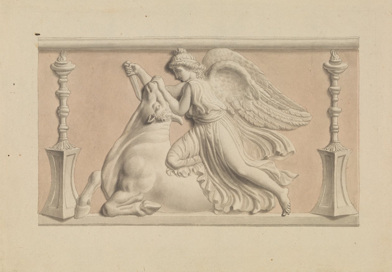 Figura alada a matar um touro de Edward Francis Burney