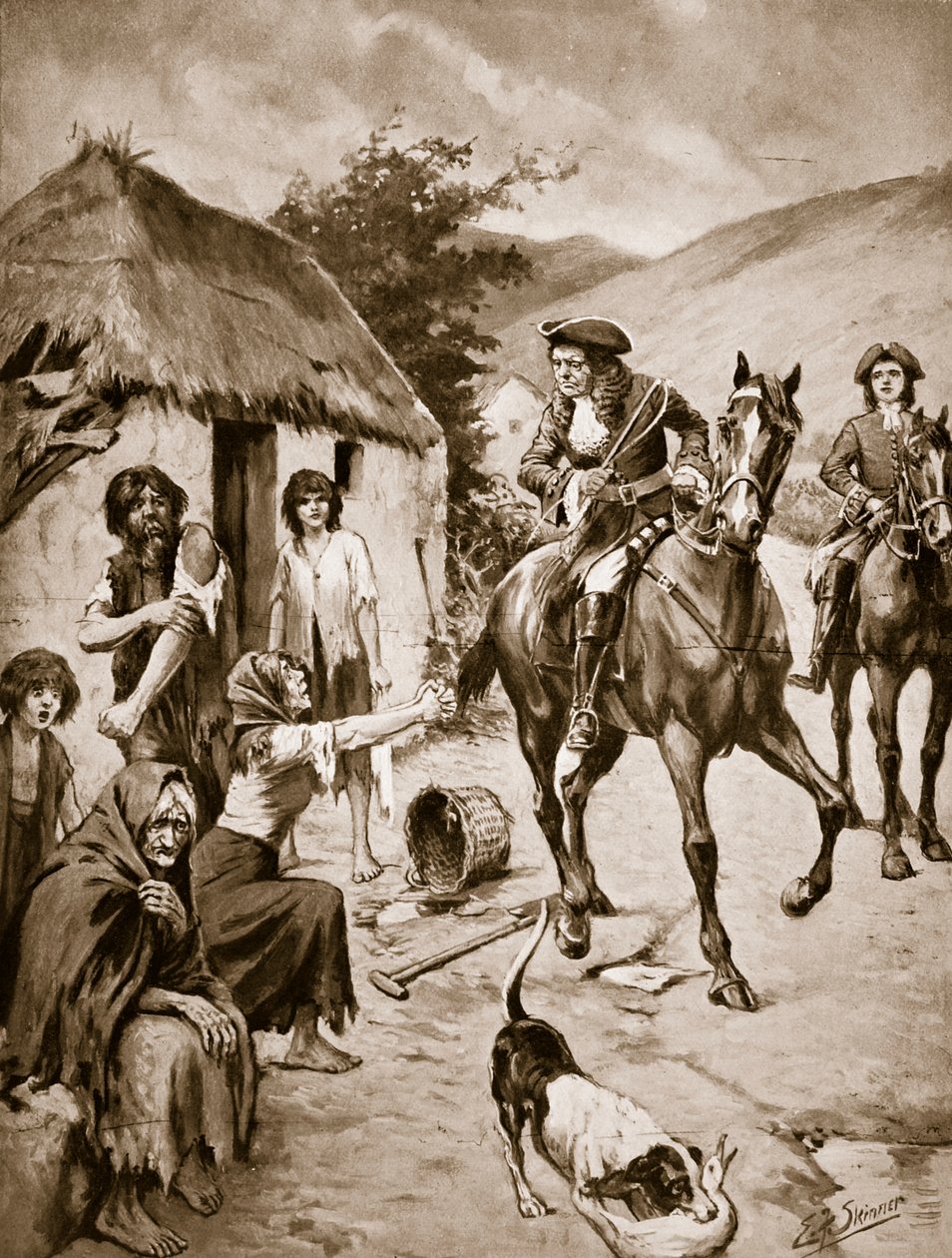 Vida irlandesa, c.1710, ilustração de "Hutchinson
