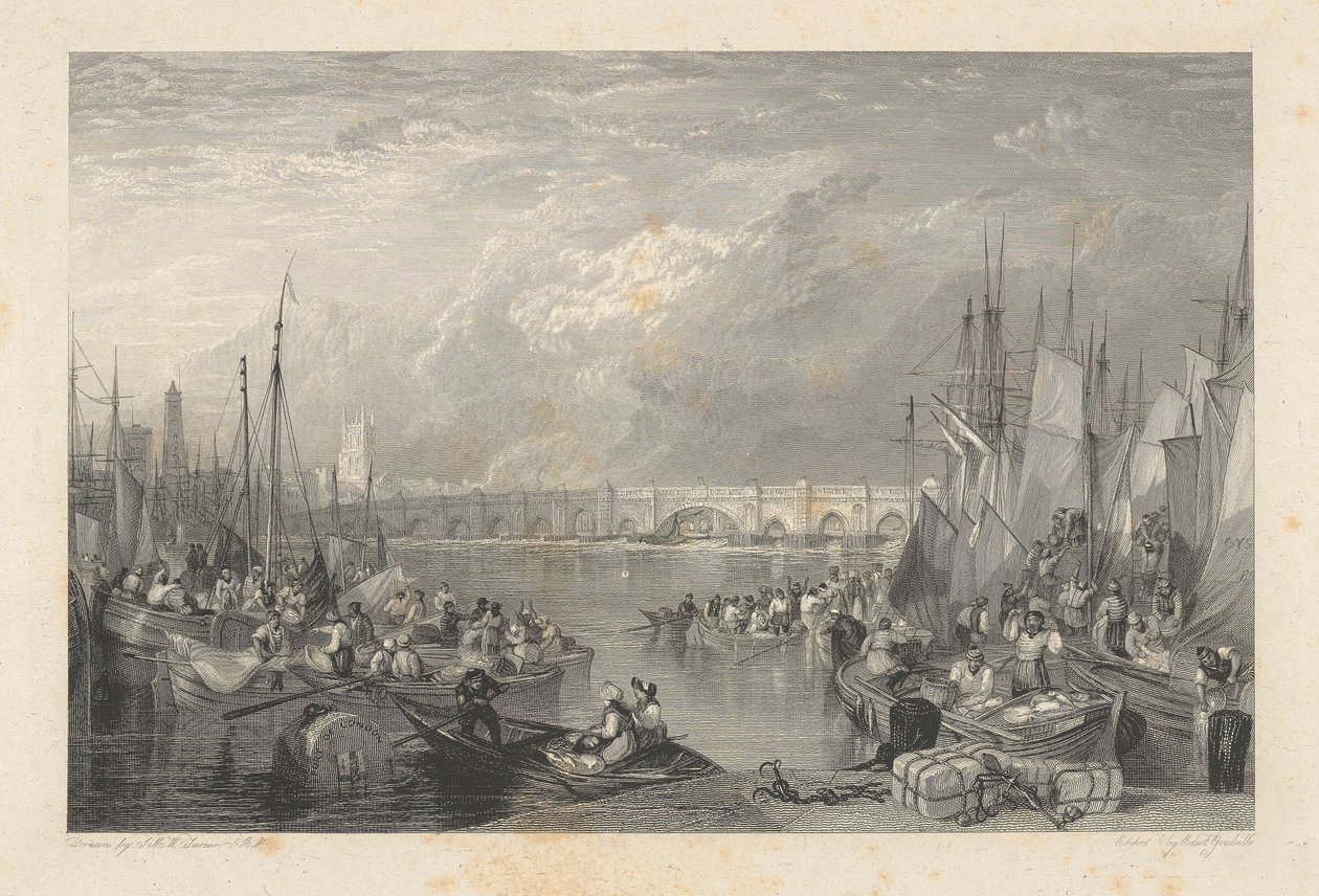 A velha ponte e vicinidade de Londres de Edward Goodall