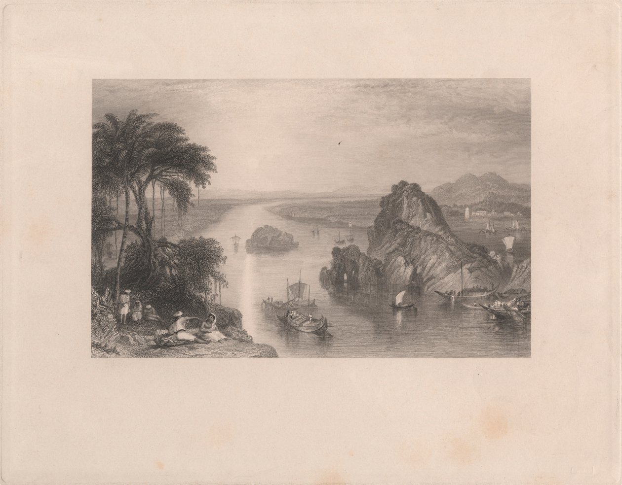 Rochas em Colgong, no Ganges de Edward Goodall