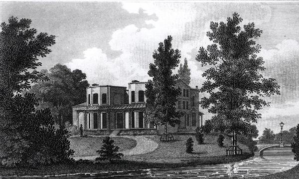 Lord Nelsons Villa em Merton, publicado em 1806 de Edward Gyfford