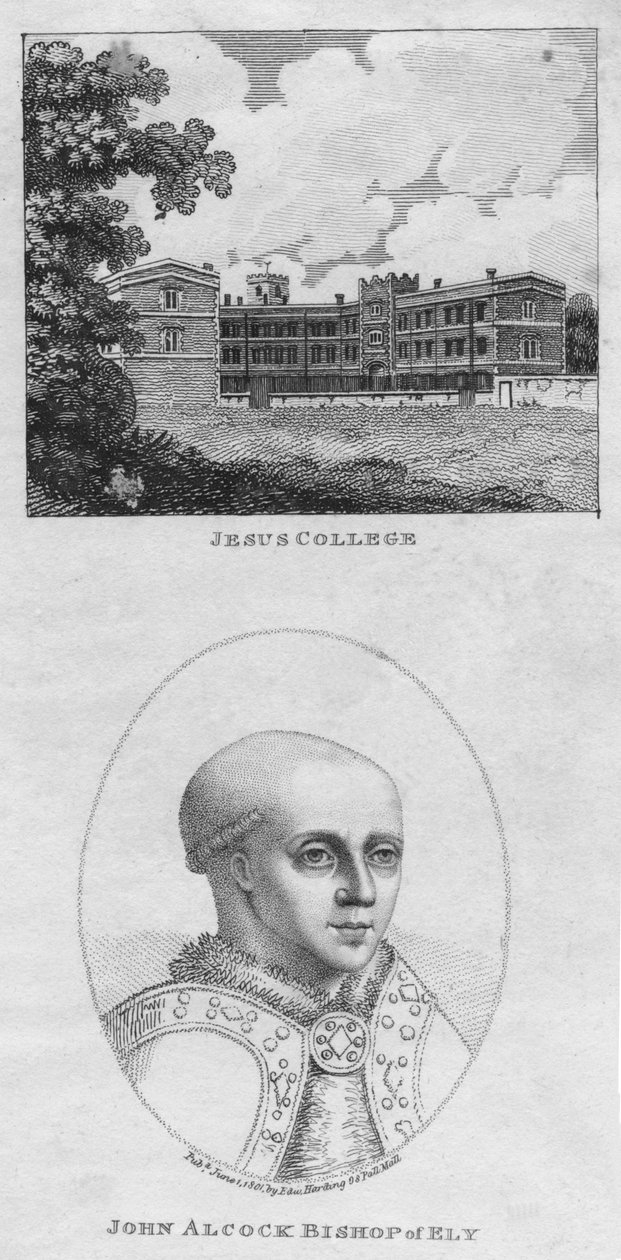 Jesus College, John Alcock Bispo de Ely, 1801. de Edward Harding