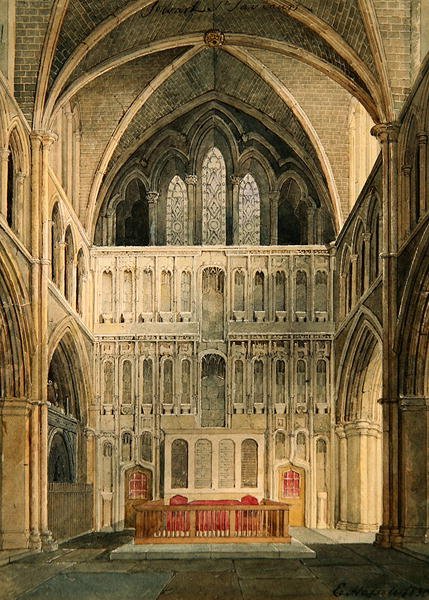 Interior de St. Saviour, Southwark, olhando para o altar de Edward Hassell