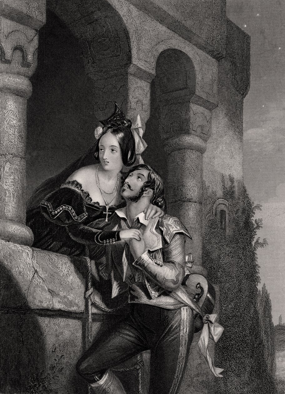 "Boa Noite, Mil Vezes, Boa Noite", gravada por WH Egleton, de "Romeu e Julieta" de William Shakespeare (1564-1616) de Edward Henry Corbould