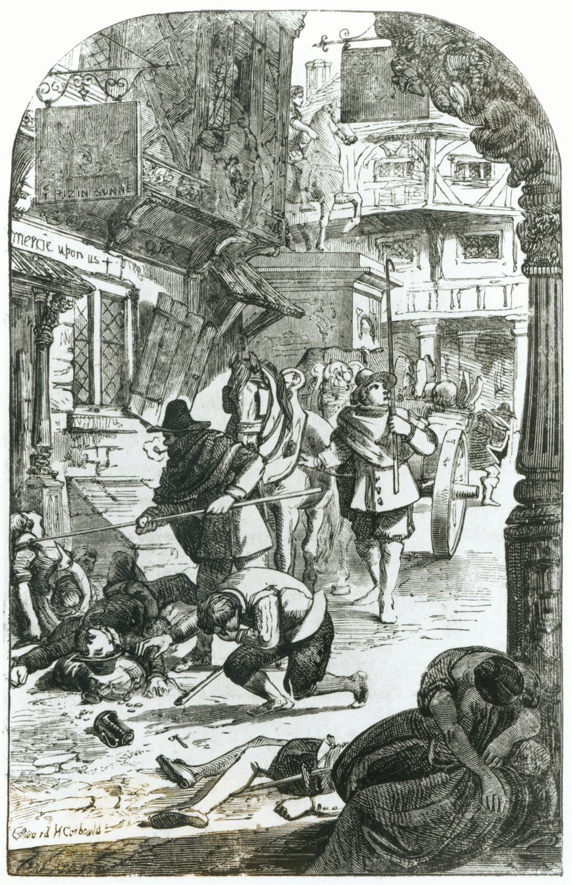 A Grande Praga de Londres em 1665 de Edward Henry Corbould