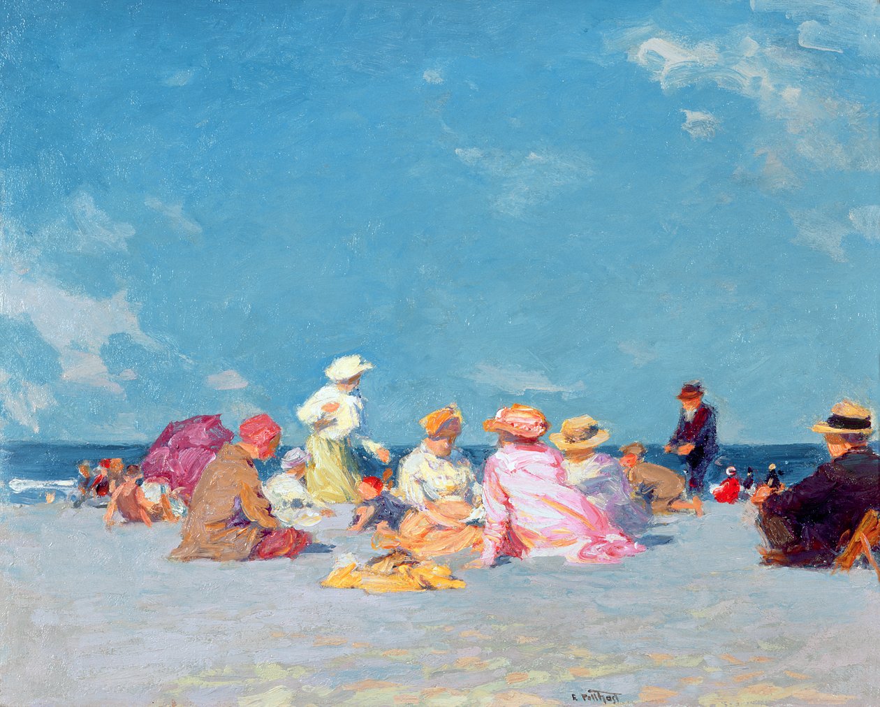 Diversão à tarde, c.1907-27 (óleo sobre tela) de Edward Henry Potthast