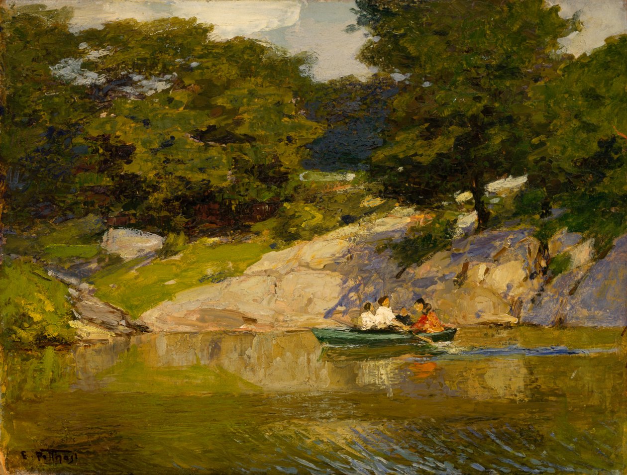 Passeios de barco no Central Park, c.1900-05 de Edward Henry Potthast
