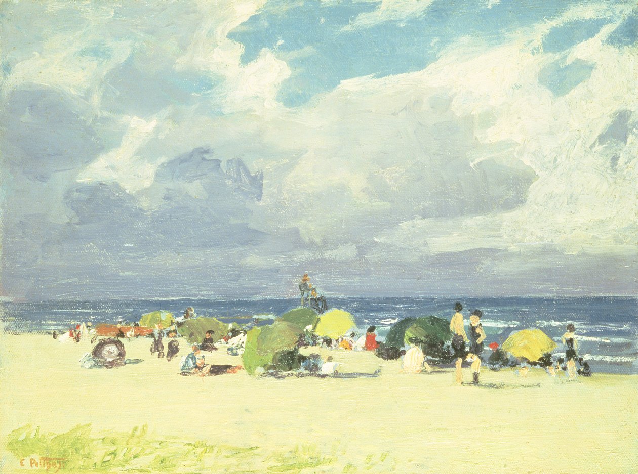 Cena de praia roxa de Edward Henry Potthast