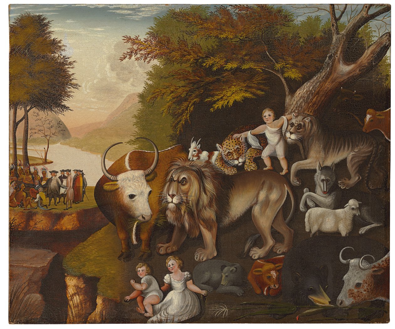 Reino pacífico (óleo sobre tela) de Edward Hicks