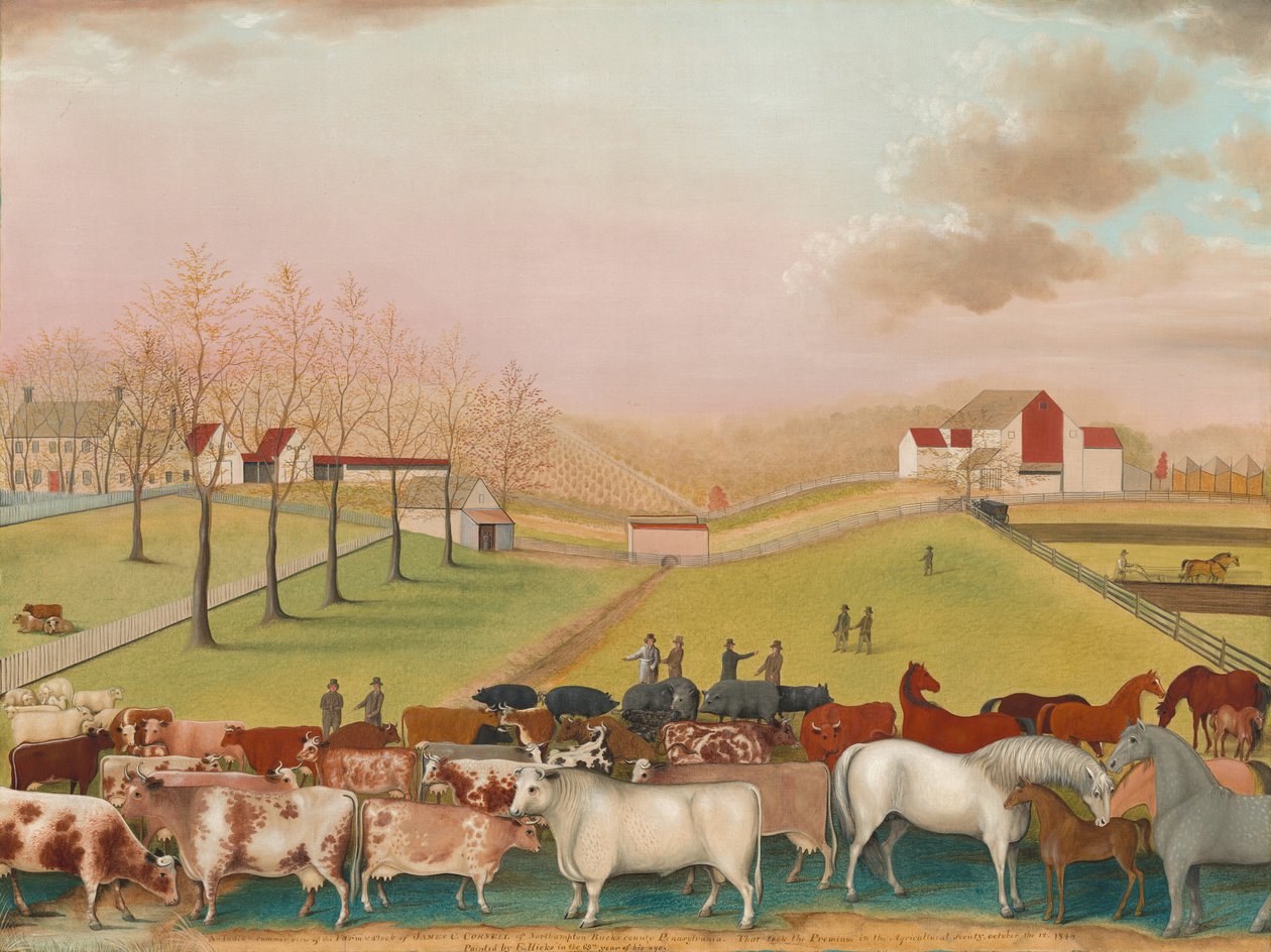 A Fazenda Cornell, 1848. de Edward Hicks