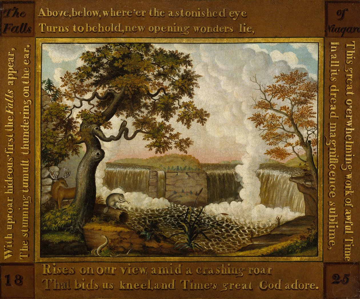 As Cataratas do Niágara, c.1825 de Edward Hicks