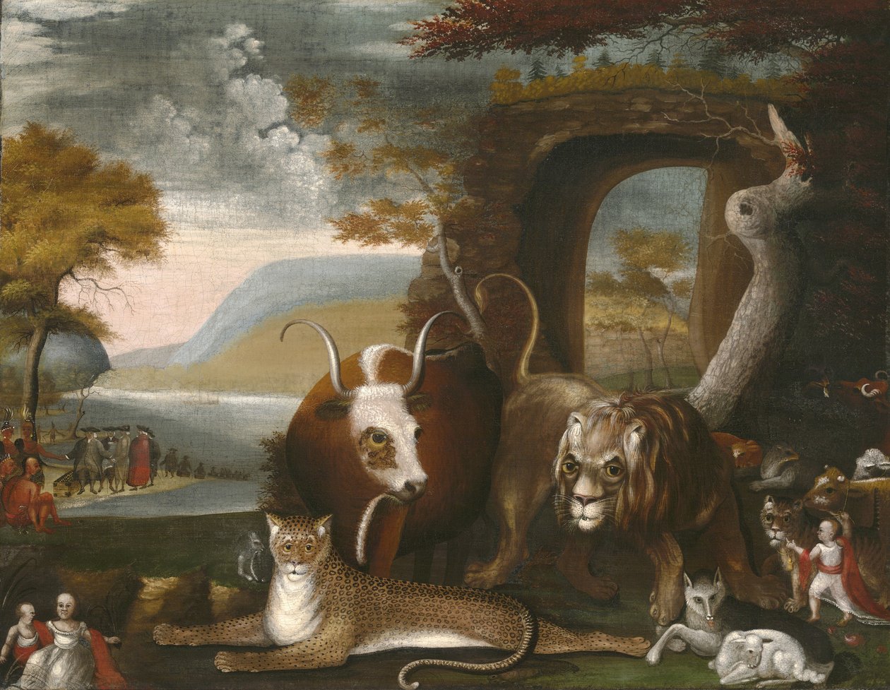 O Reino Pacífico e o Tratado de Penn, 1845 de Edward Hicks
