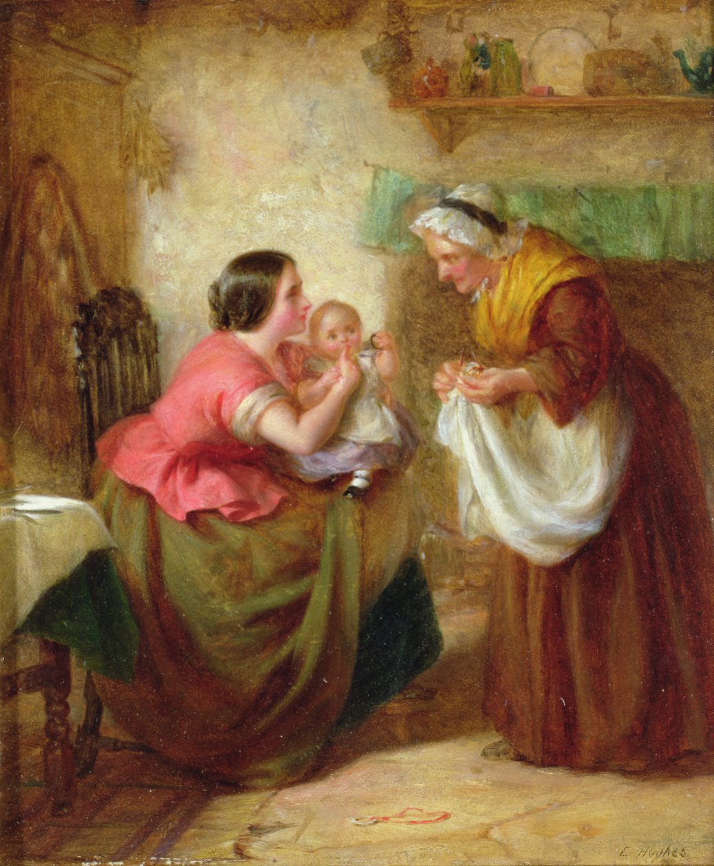 O Primeiro Dente (óleo sobre painel) de Edward Hughes