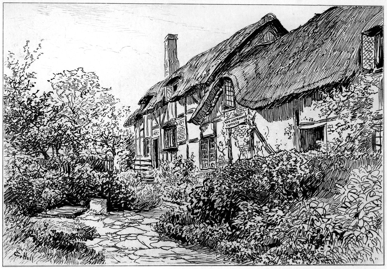 Casa de Anne Hathaways em Shottery, Stratford-upon-Avon, Warwickshire, 1885 de Edward Hull