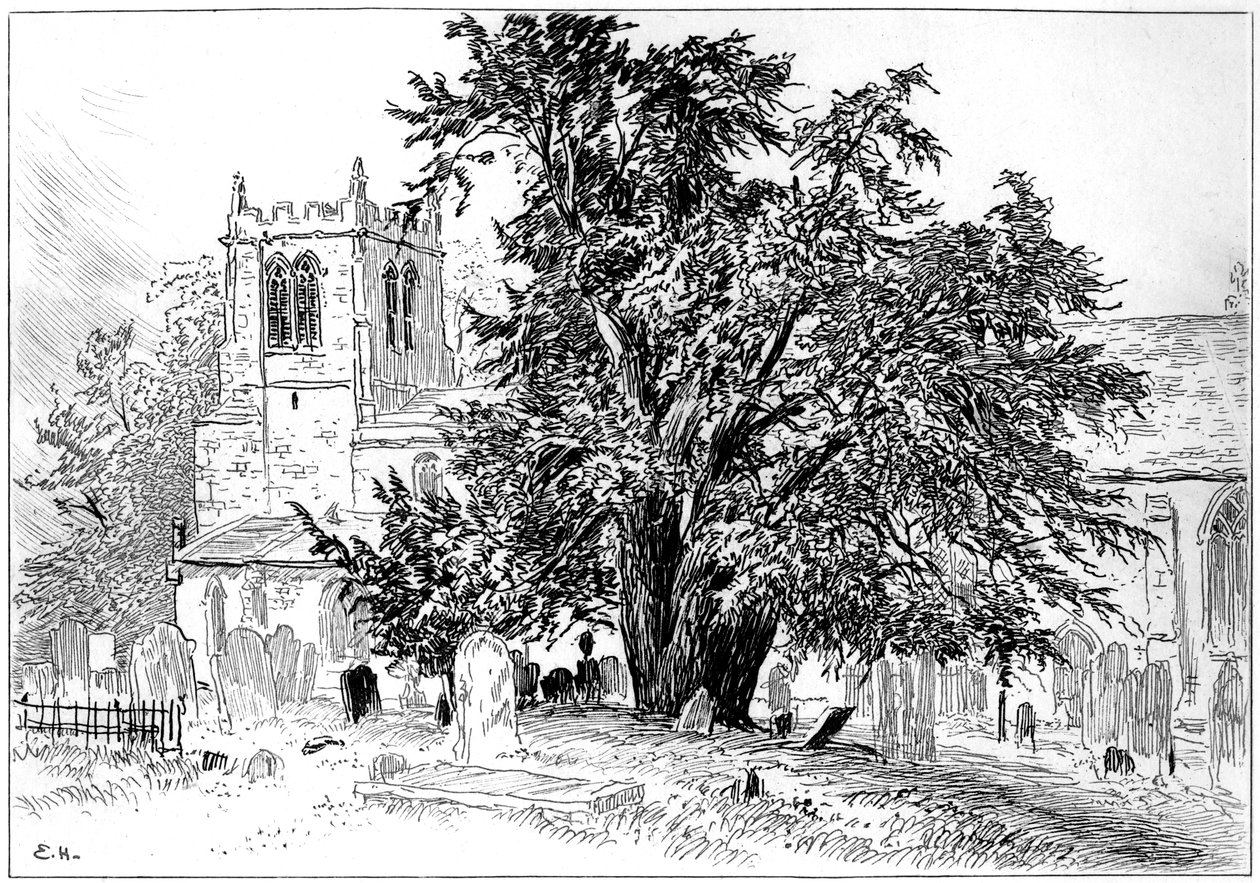 Igreja de Snitterfield, Snitterfield, Warwickshire, 1885. de Edward Hull