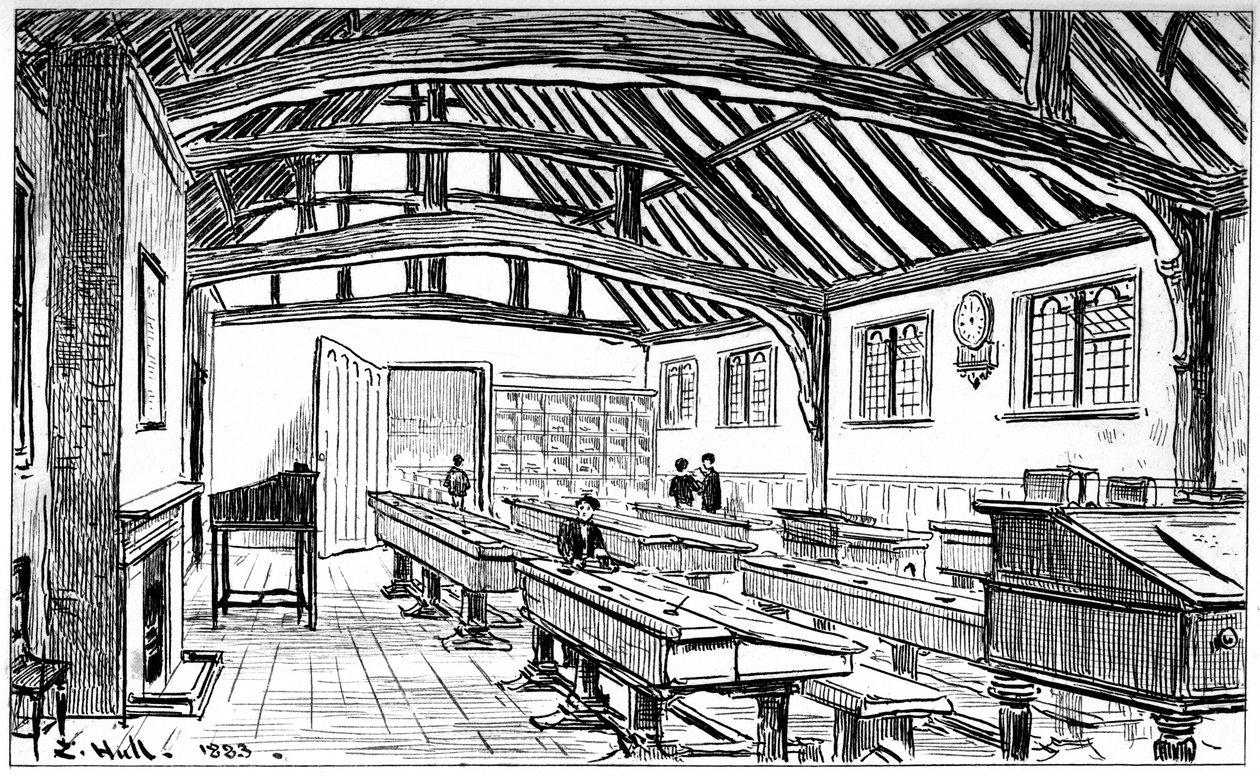 A escola secundária, Stratford-upon-Avon, Warwickshire, 1885. de Edward Hull