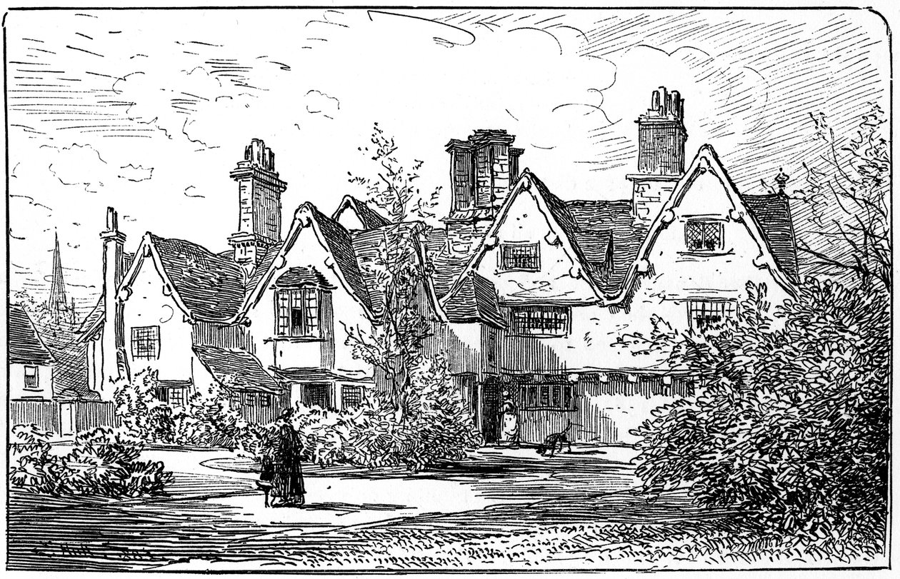 A casa do Dr. John Hall, Statford-upon-Avon, Warwickshire, 1885. de Edward Hull