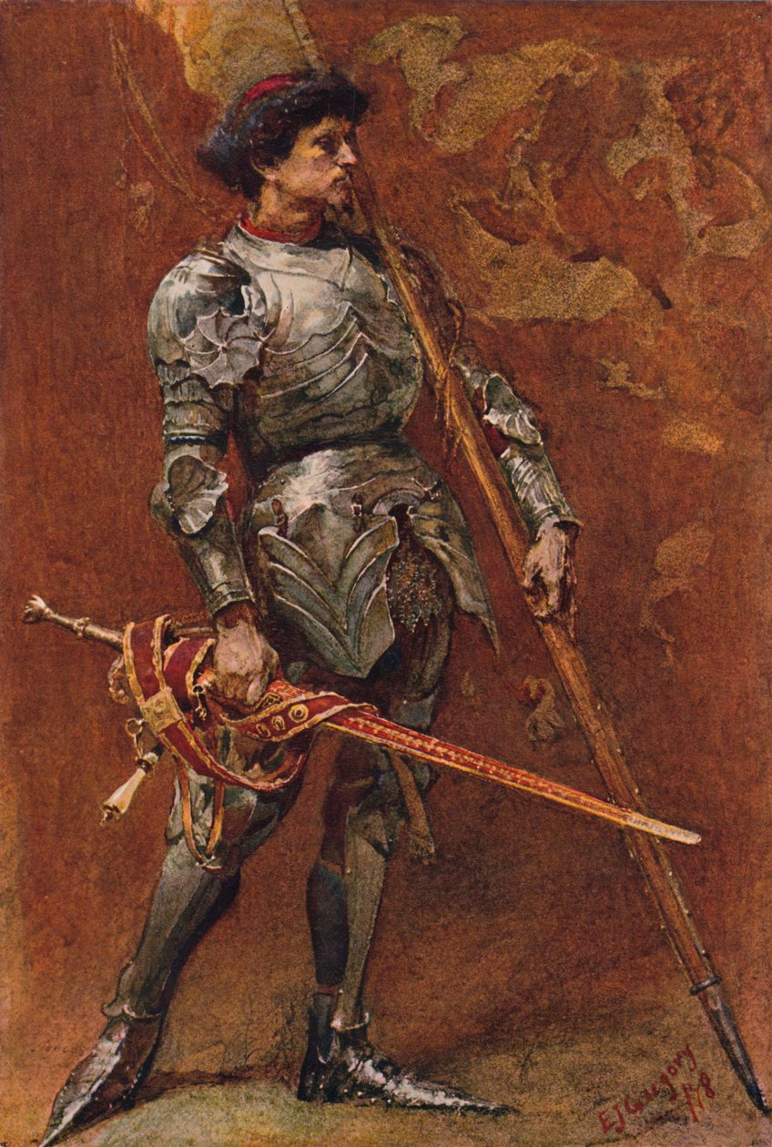 Cavaleiro de armadura, por volta do final do século XIX de Edward John Gregory