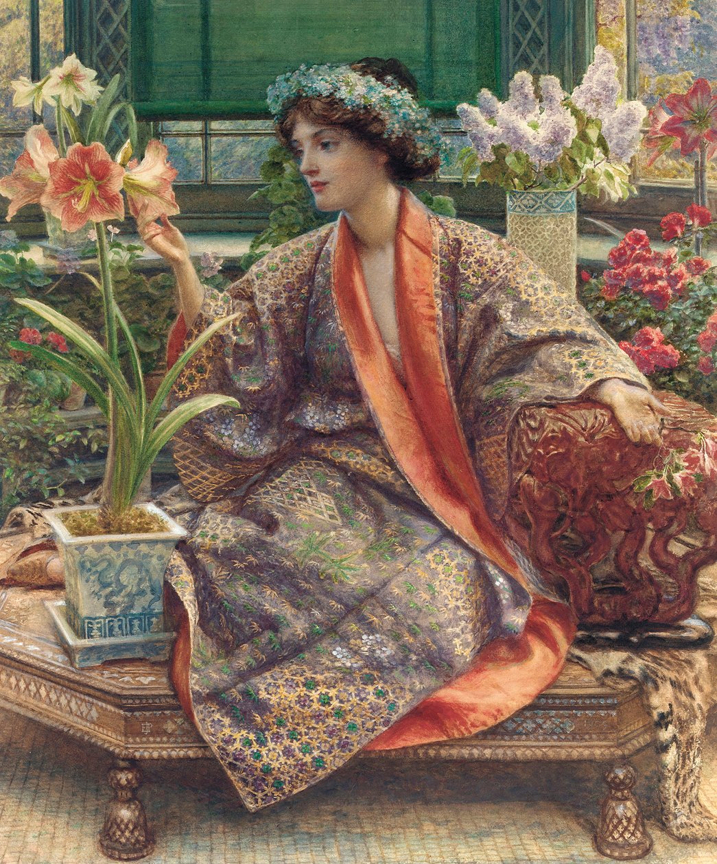 Uma flor de estufa, 1909 de Edward John Poynter