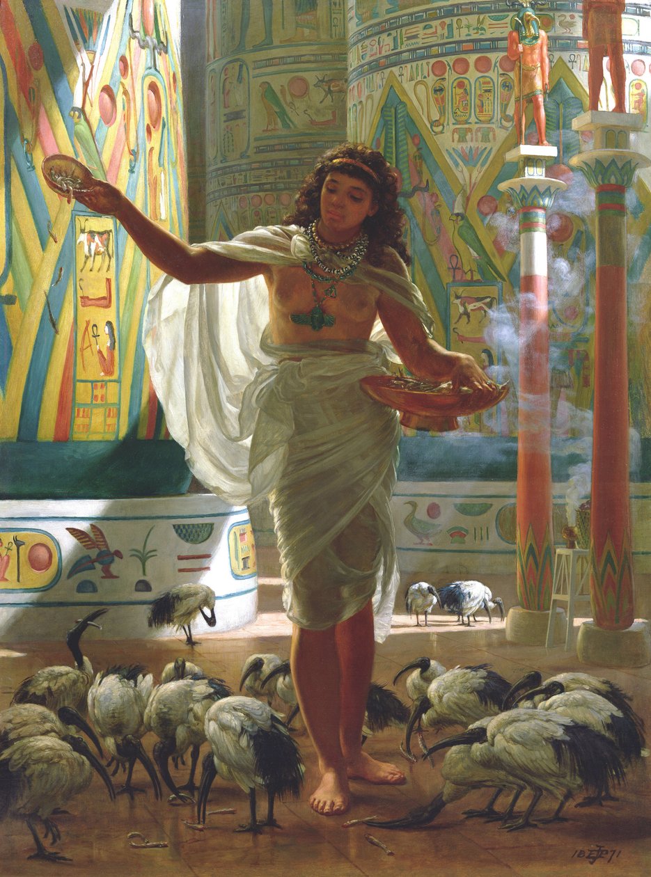 Alimentando o Íbis Sagrado nos Salões de Karnac (óleo sobre tela) de Edward John Poynter