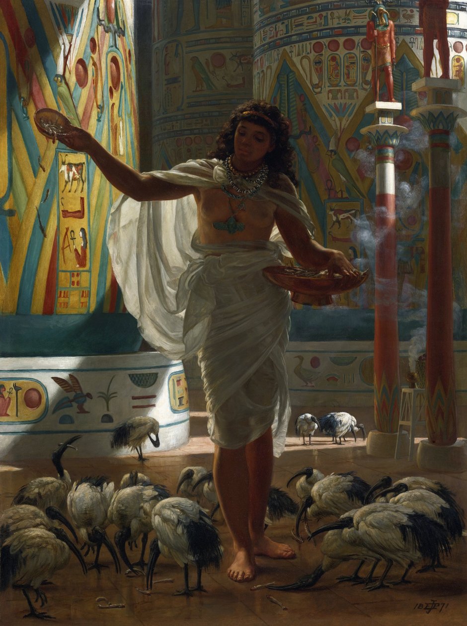 Alimentando a Íbis Sagrada nos Salões de Karnak par Poynter, Edward John (1836-1919) de Edward John Poynter