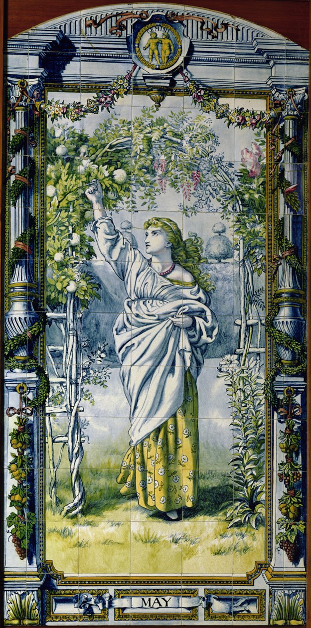 Maio, de uma série de painéis de azulejos para a Dutch Kitchen, 1867-8 de Edward John Poynter