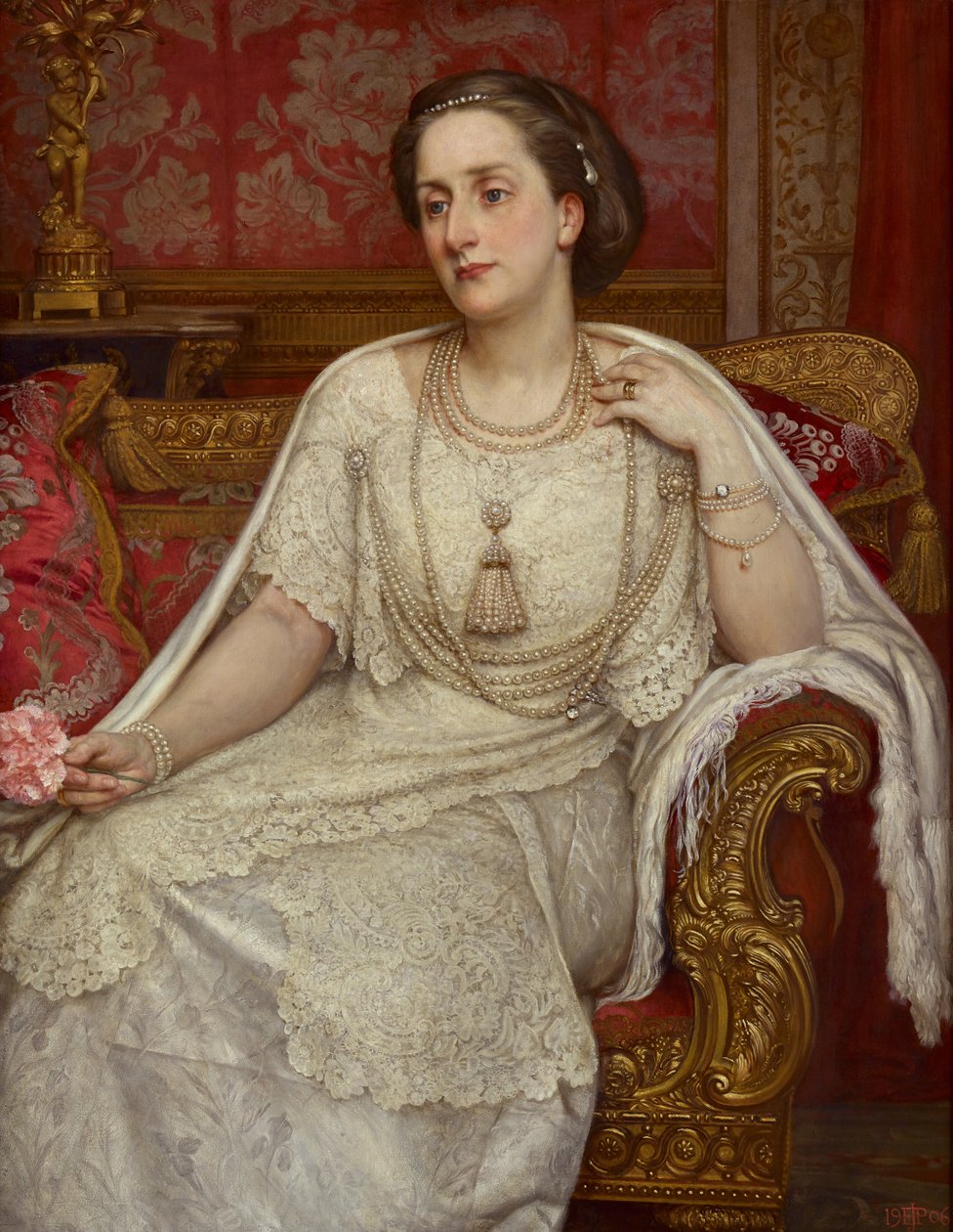 Retrato de Lady Edith, esposa de Henry, 7º Duque de Northumberland de Edward John Poynter