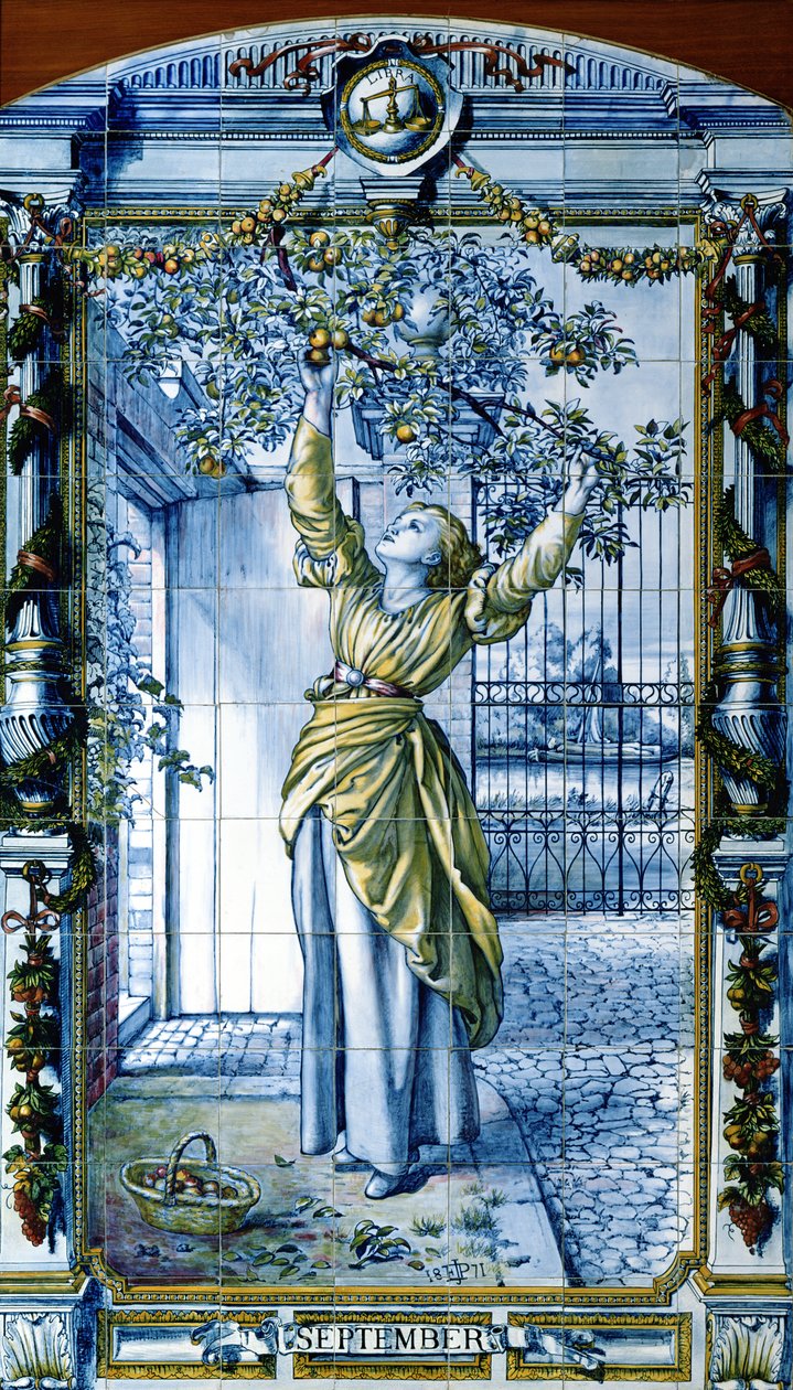 Setembro, a partir de uma série de painéis de azulejos para a cozinha holandesa de Edward John Poynter