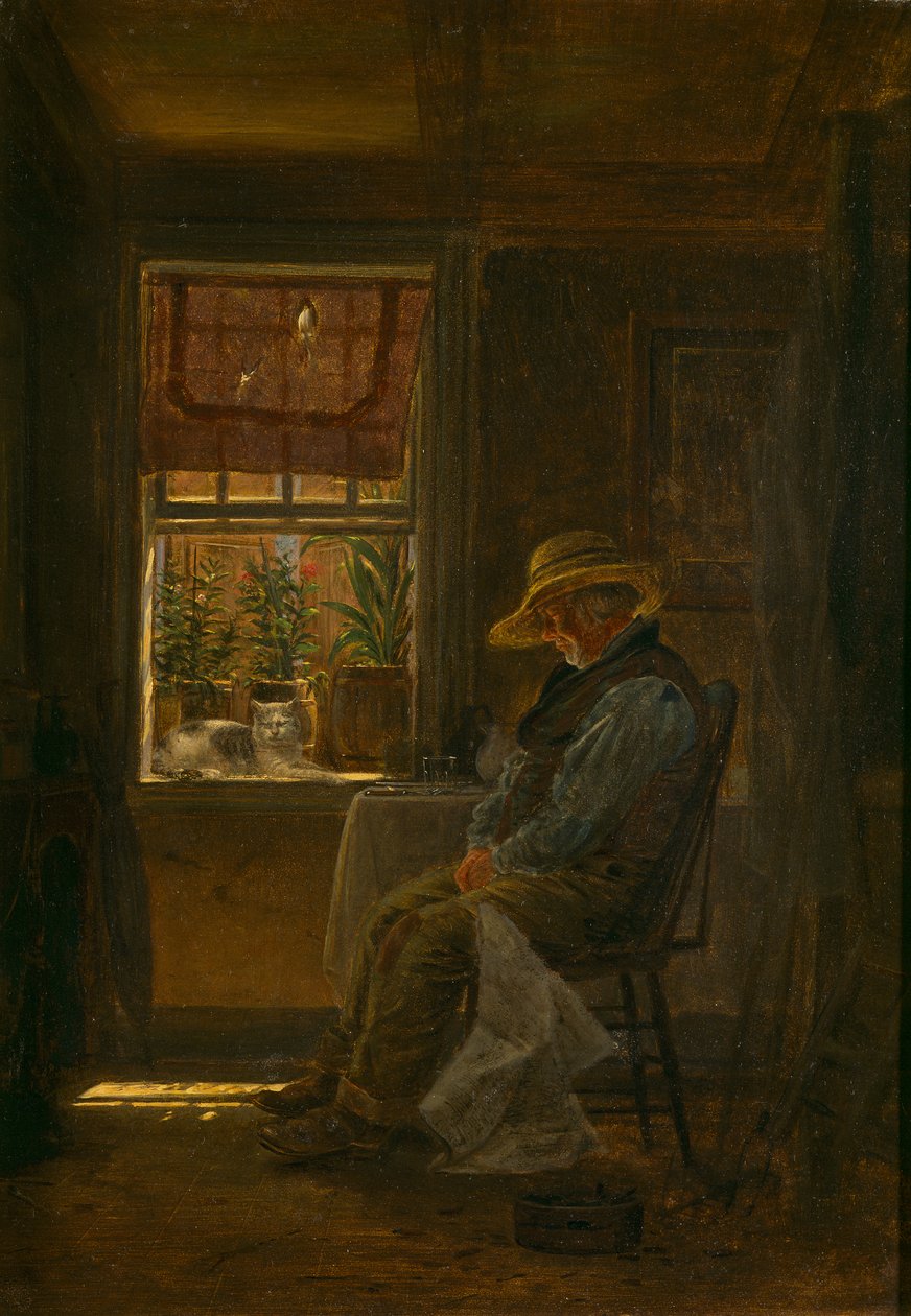 Quarenta Winks, c.1880 (óleo na placa de composição) de Edward Lamson Henry