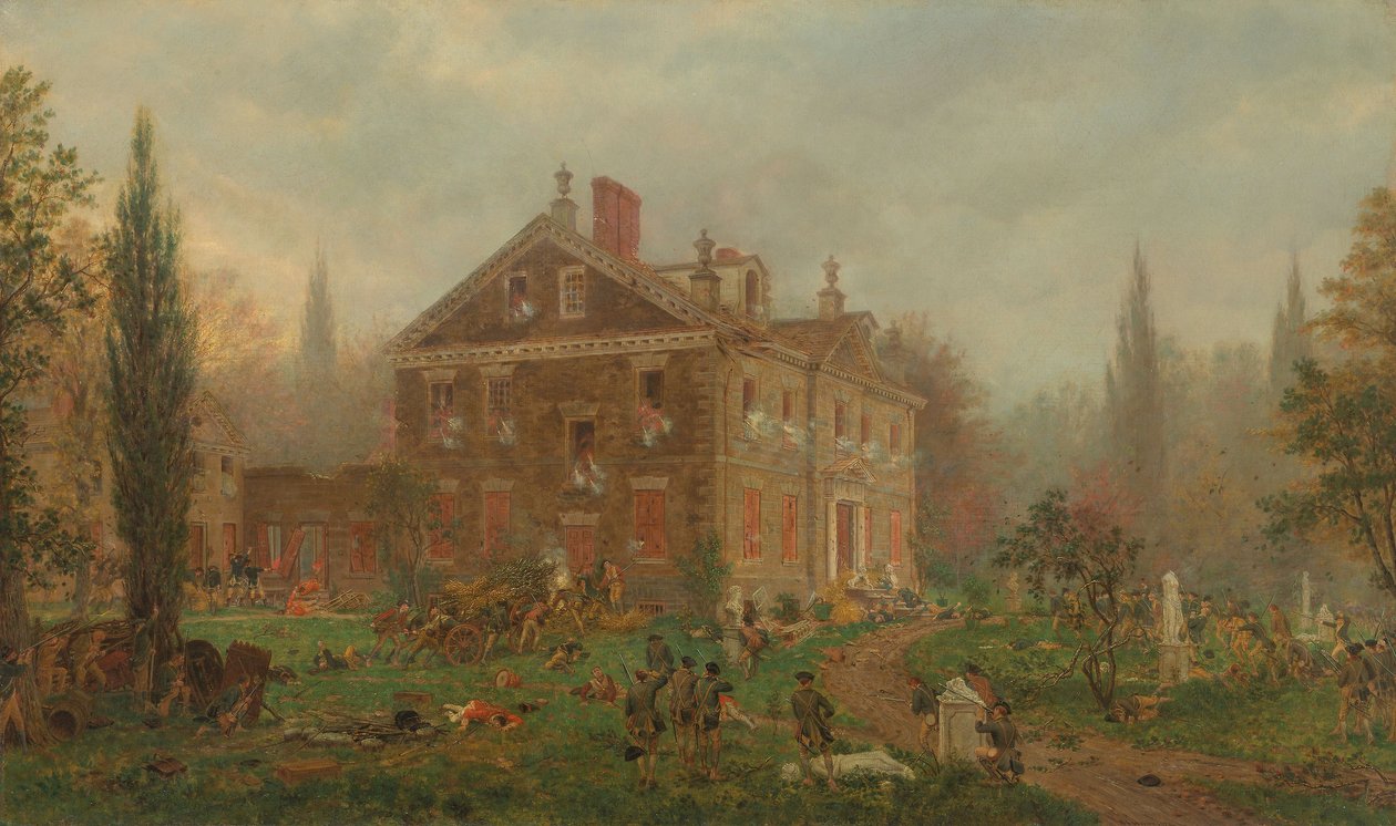 O ataque à casa de Chew durante a batalha de Germantown, 1777 de Edward Lamson Henry