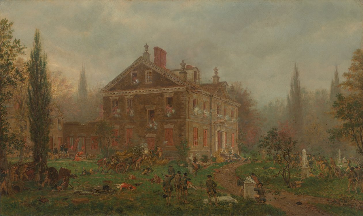O ataque à casa de Chew durante a batalha de Germantown, 1777 de Edward Lamson Henry