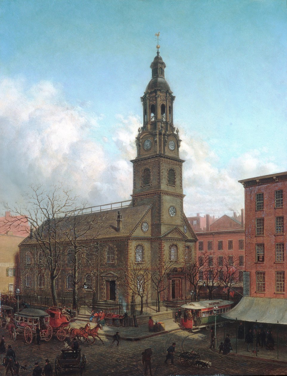 A Igreja do Norte da Holanda, Fulton e William Streets, Nova York, 1869. de Edward Lamson Henry