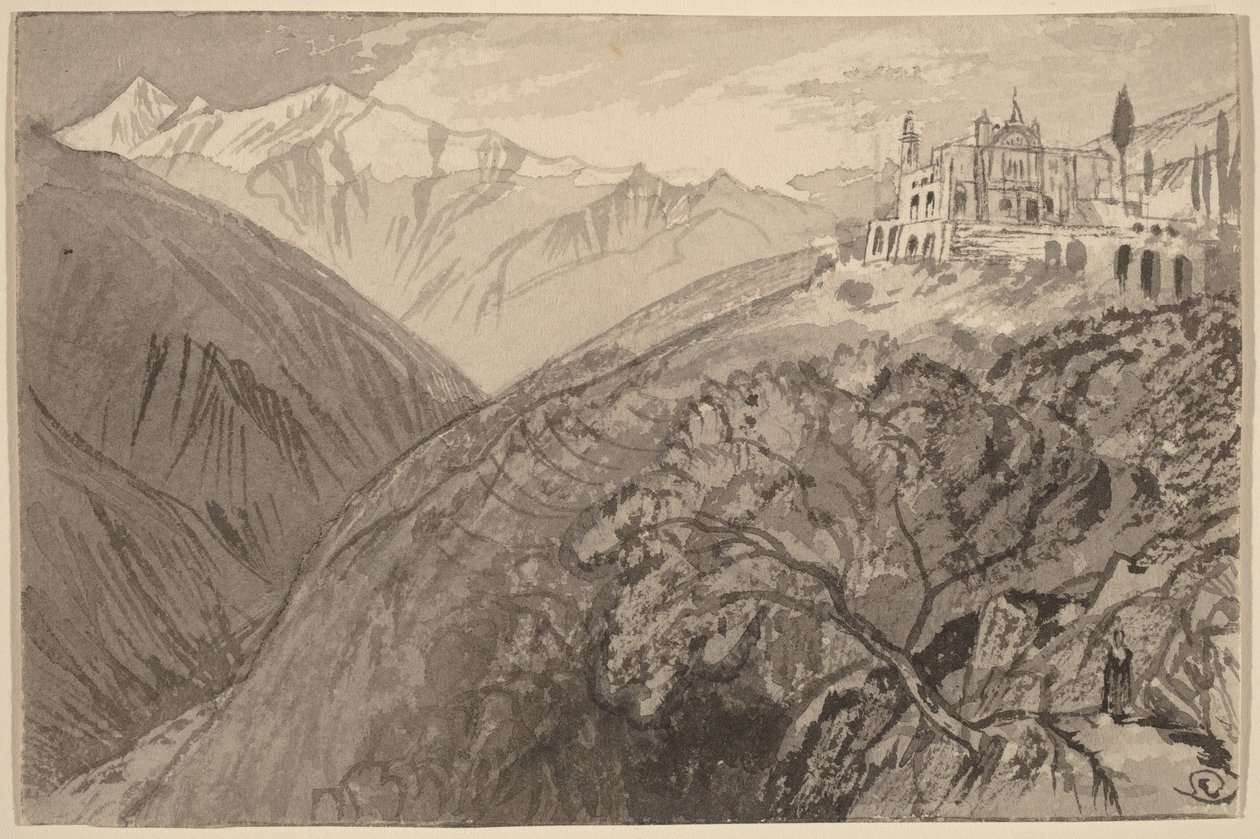 Uma cidade no topo de uma colina (Santuário de Lampedusa) de Edward Lear