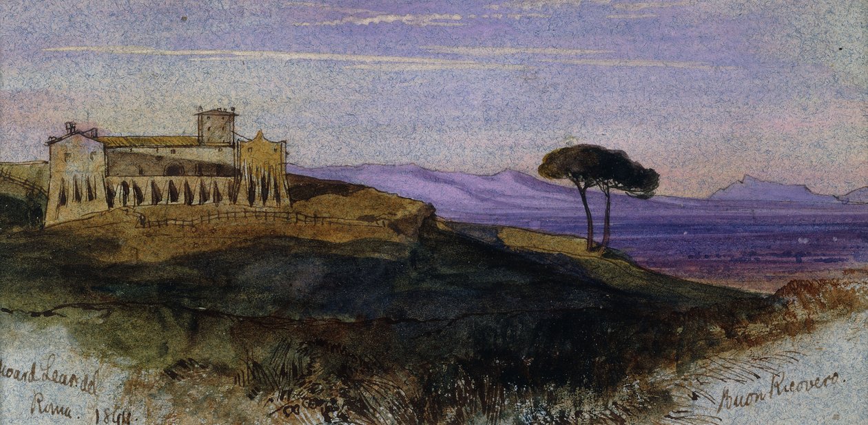 Uma vista no Campagna romano, 1844 de Edward Lear