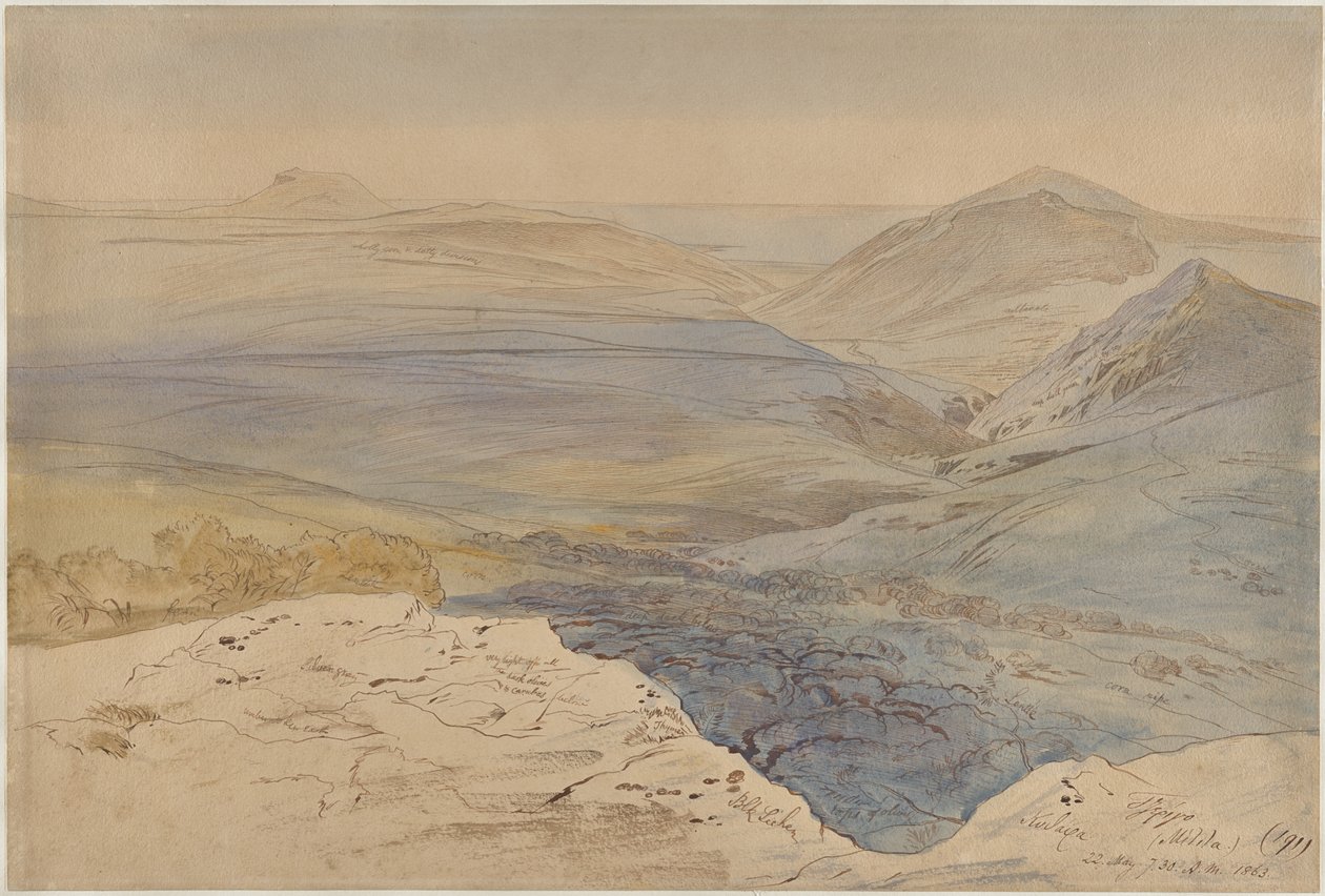 Uma vista de Kythera, Grécia de Edward Lear