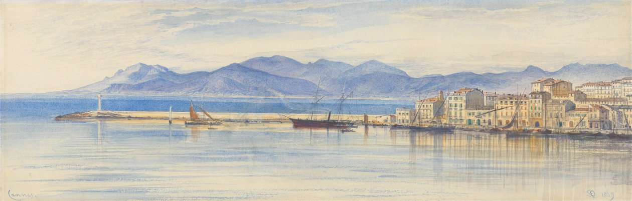 Vista do porto de Cannes de Edward Lear