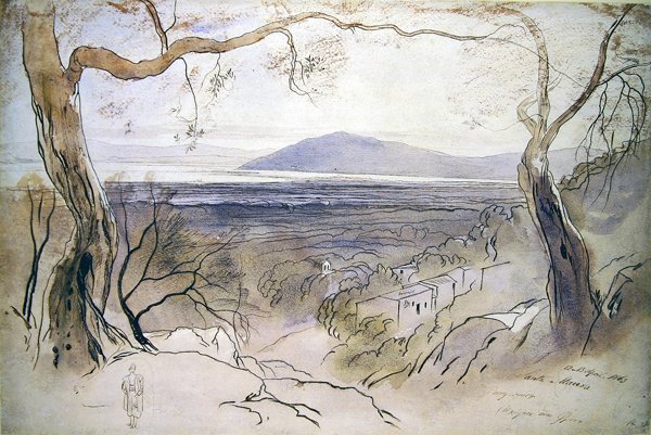 Uma Vista sobre Levkas, Ilhas Jónicas de Edward Lear
